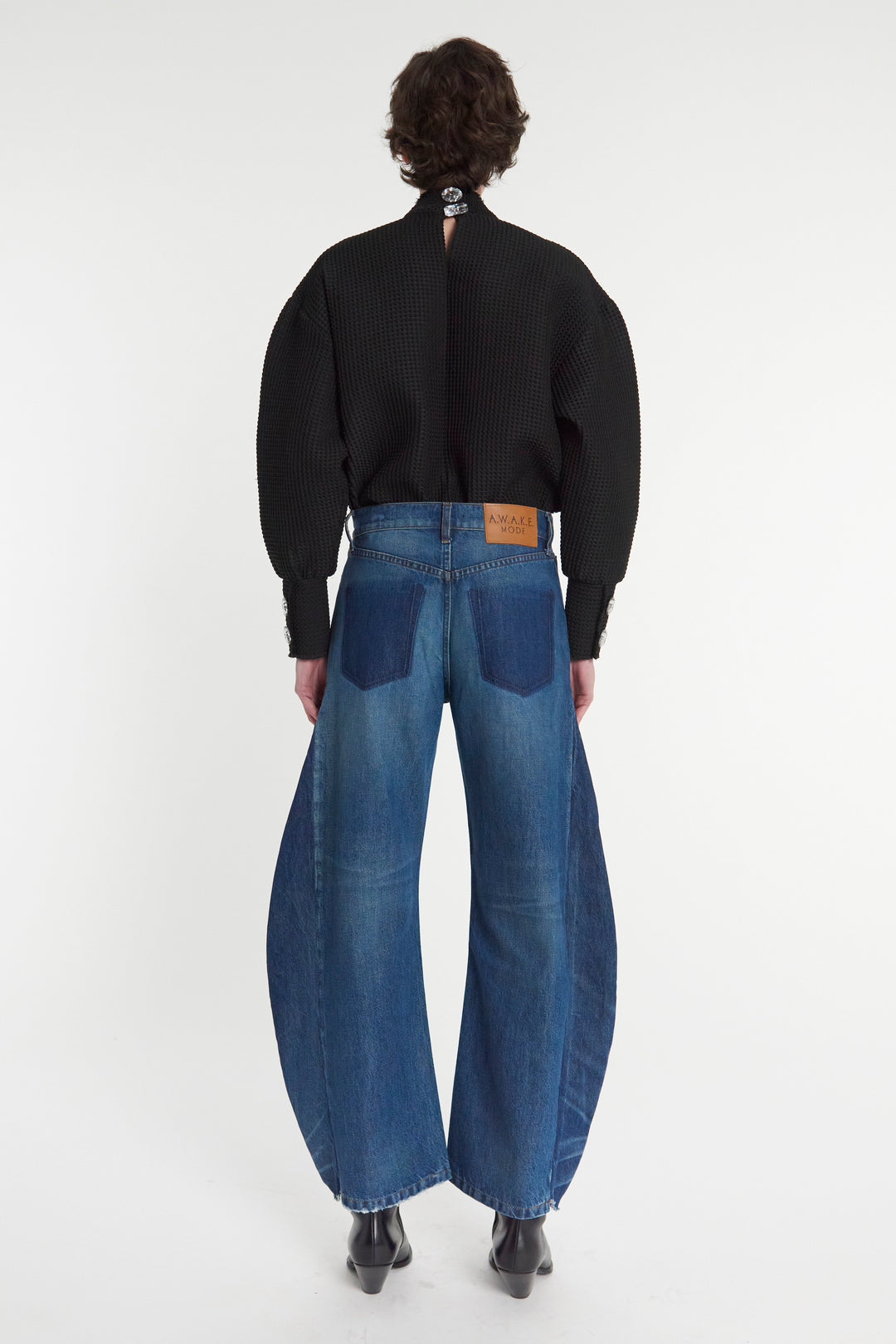 Recycled Jeans With Side Inserts Blue