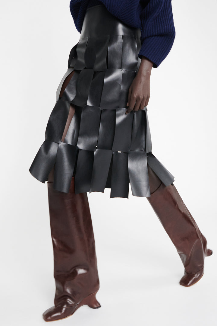 Midi Multi Rectangle Skirt Black