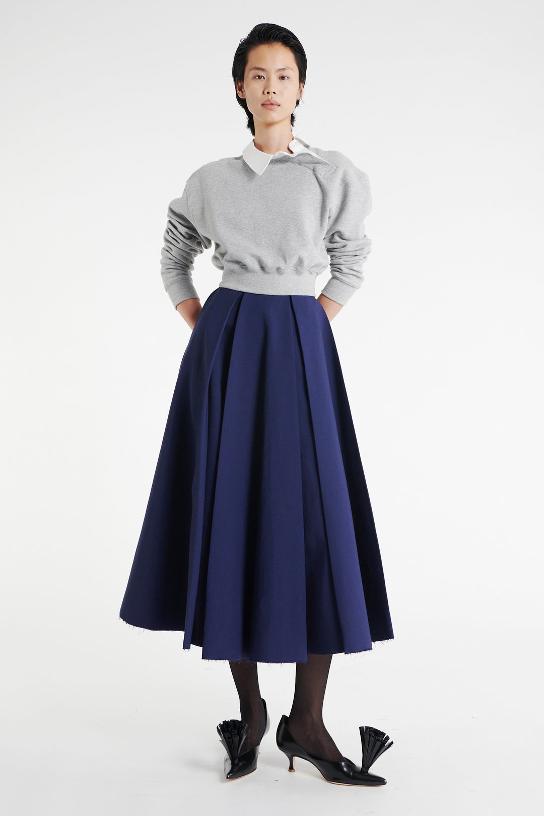Pleated Skirt Navy