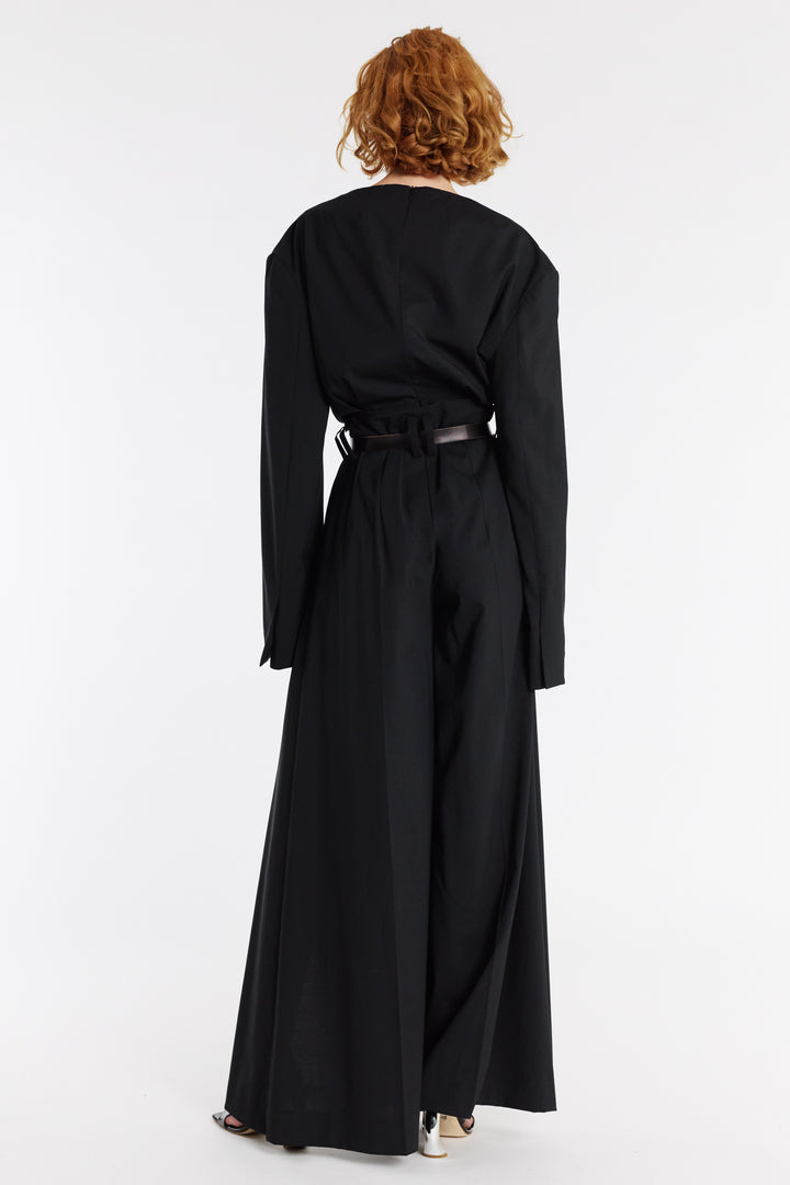 Full Split Wide Leg Trousers Black