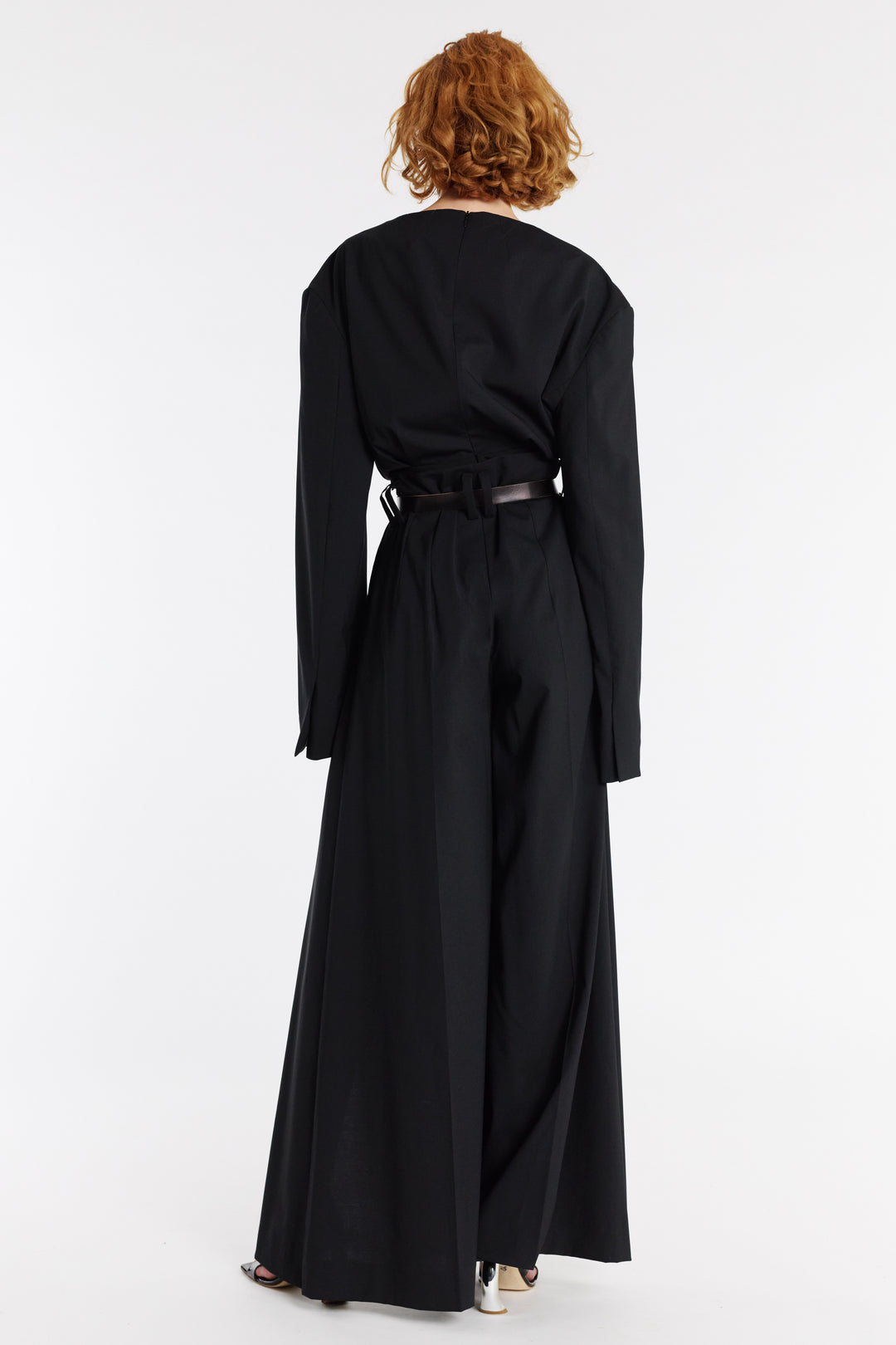 Full Split Wide Leg Pants Black | Luxury Womenswear