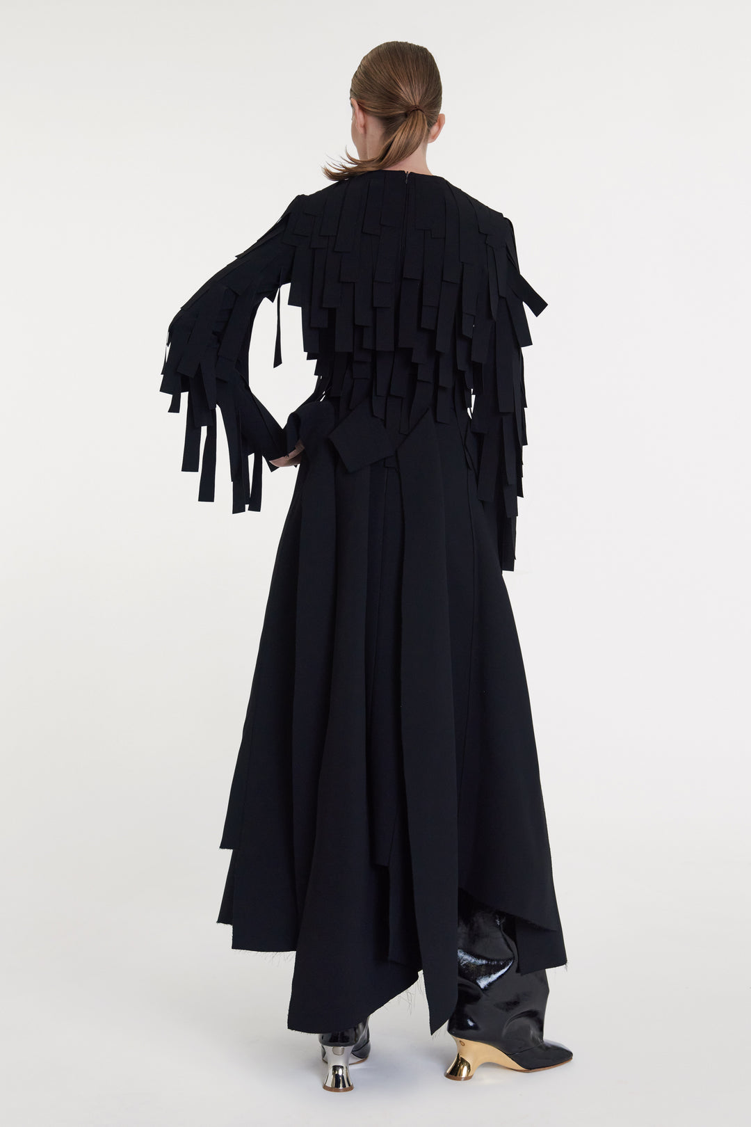 Multiple Asymmetric Panels Skirt Black