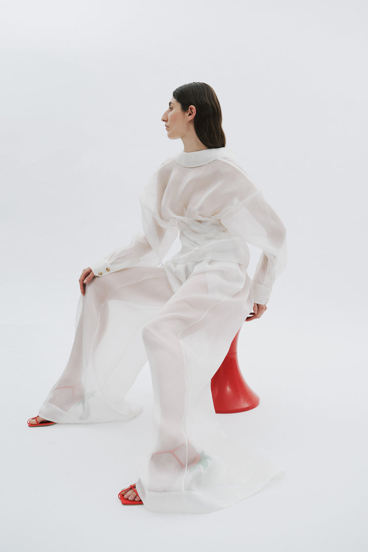 Organza Twisted Shirt White