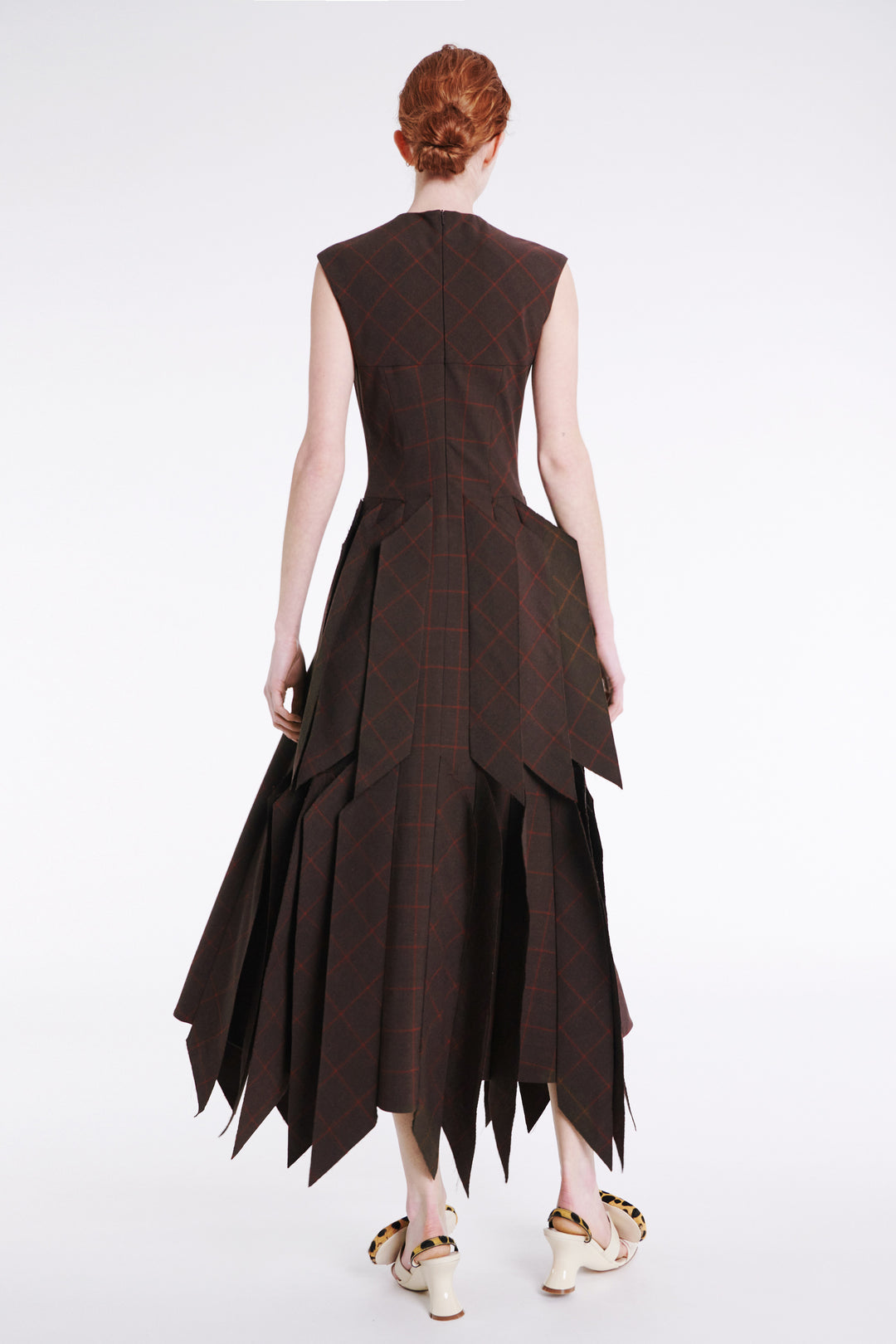 Dress With Panel Brown Check