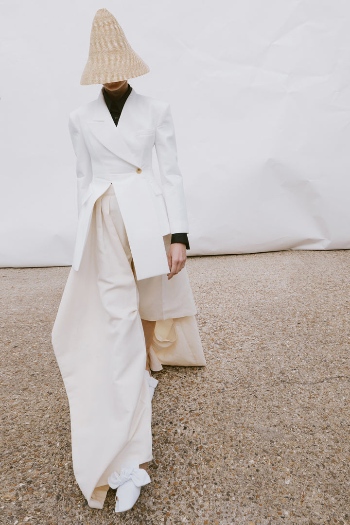 Slit Knee Trousers Ivory