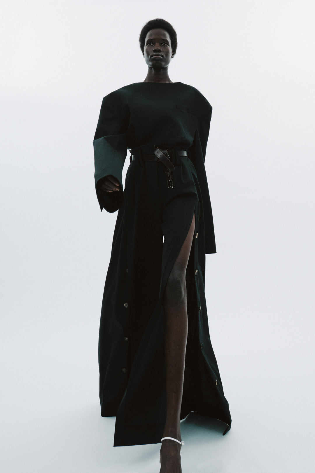 Full Split Wide Leg Trousers Black