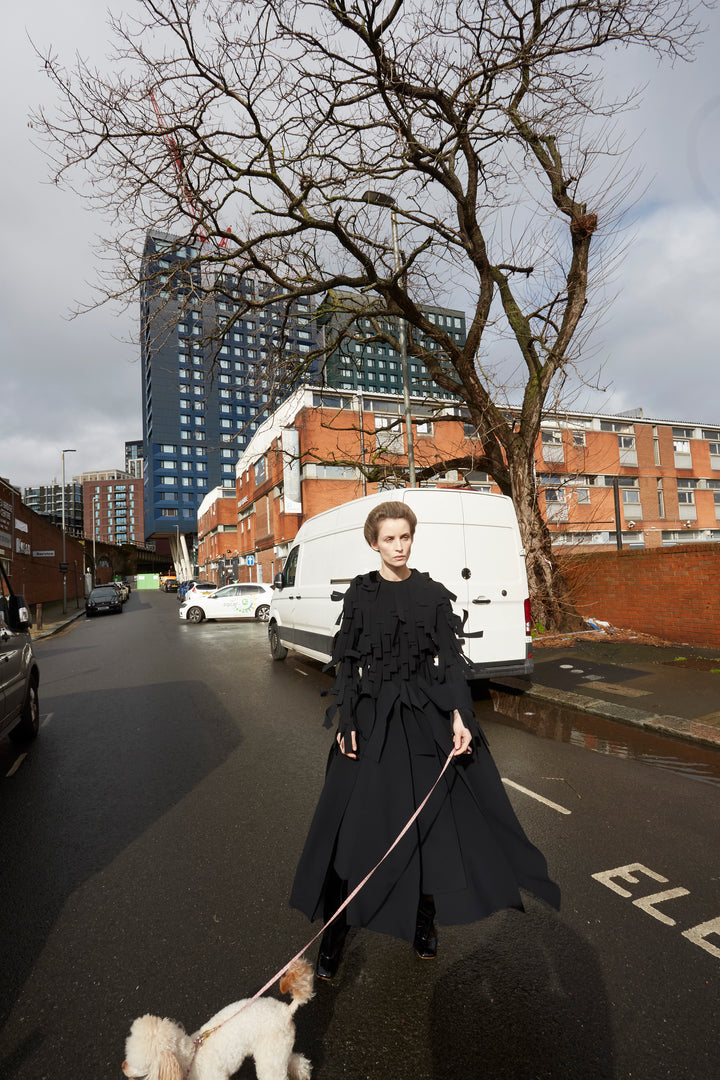 Multiple Asymmetric Panels Skirt Black