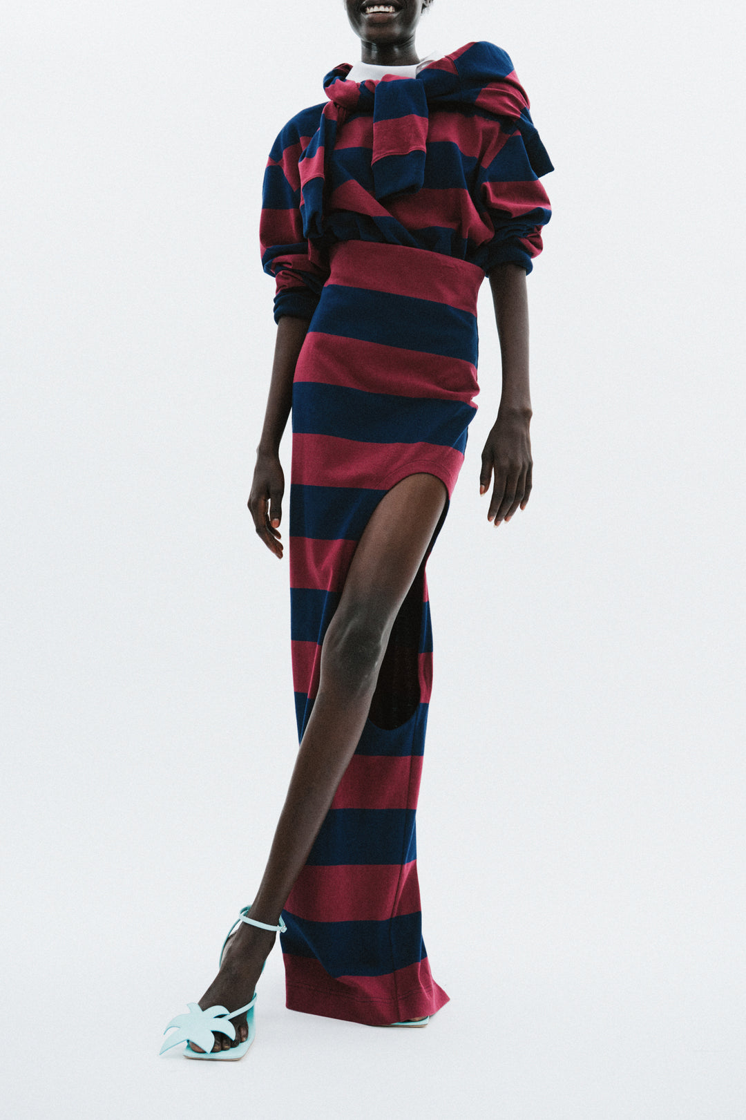 Twisted Collar Rugby Jersey Burgundy Navy