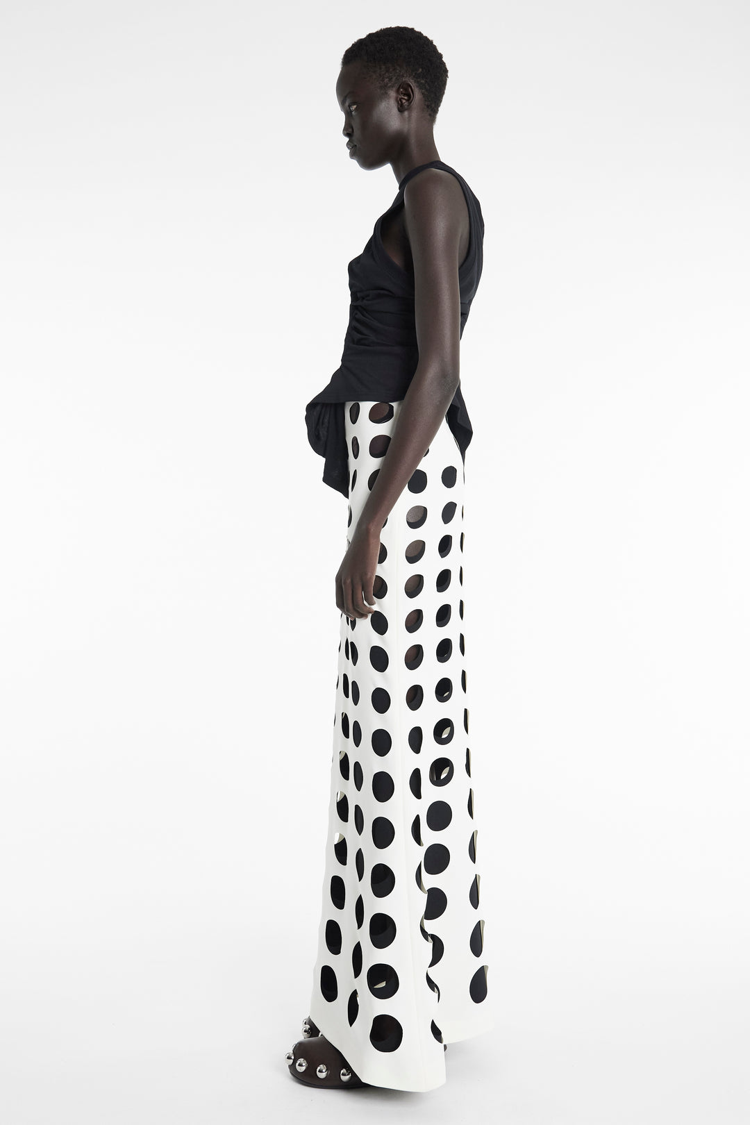 Knotted Jersey Top Black
