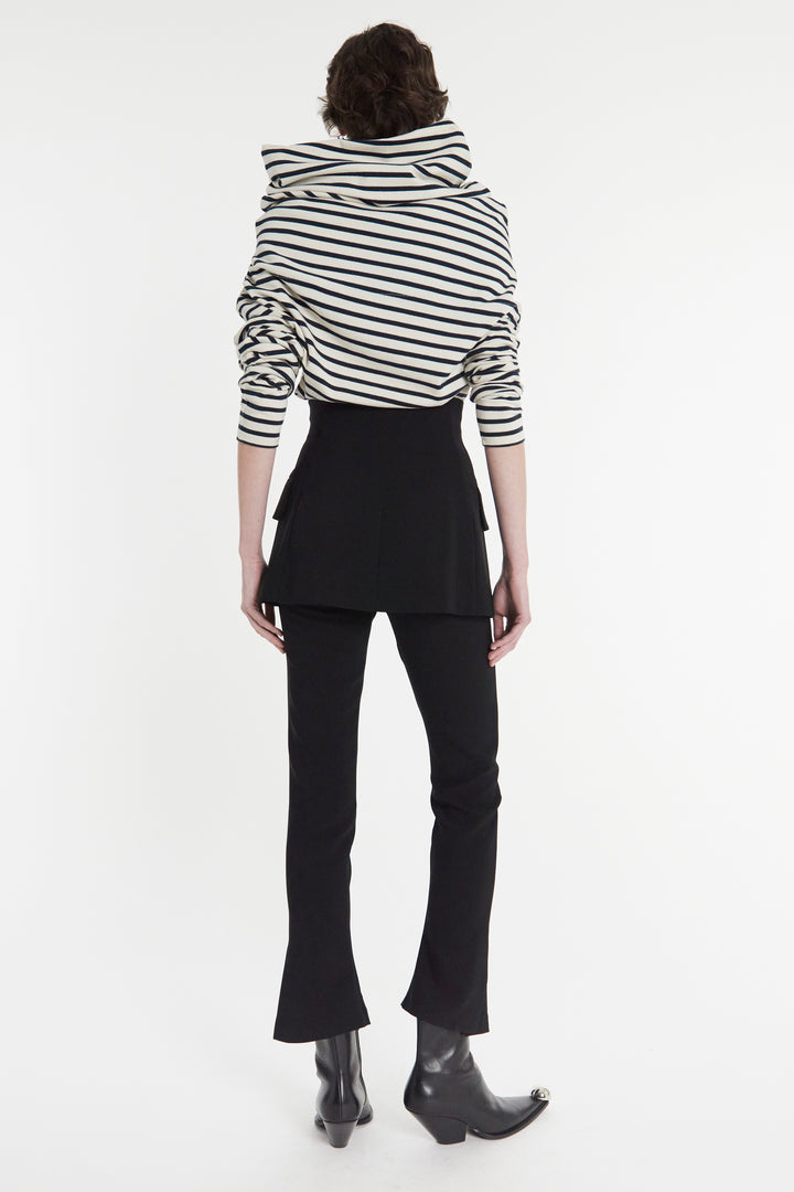 Slim Leg Trouser With Basque Detail Black