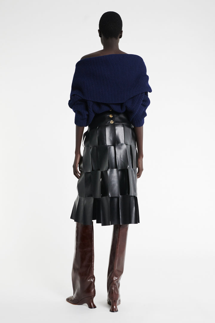 Midi Multi Rectangle Skirt Black