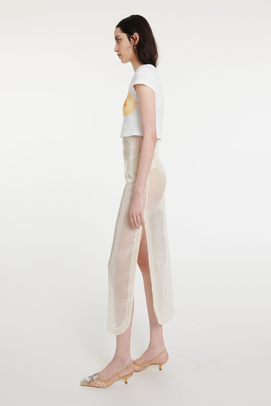 Sequined Skirt Ivory