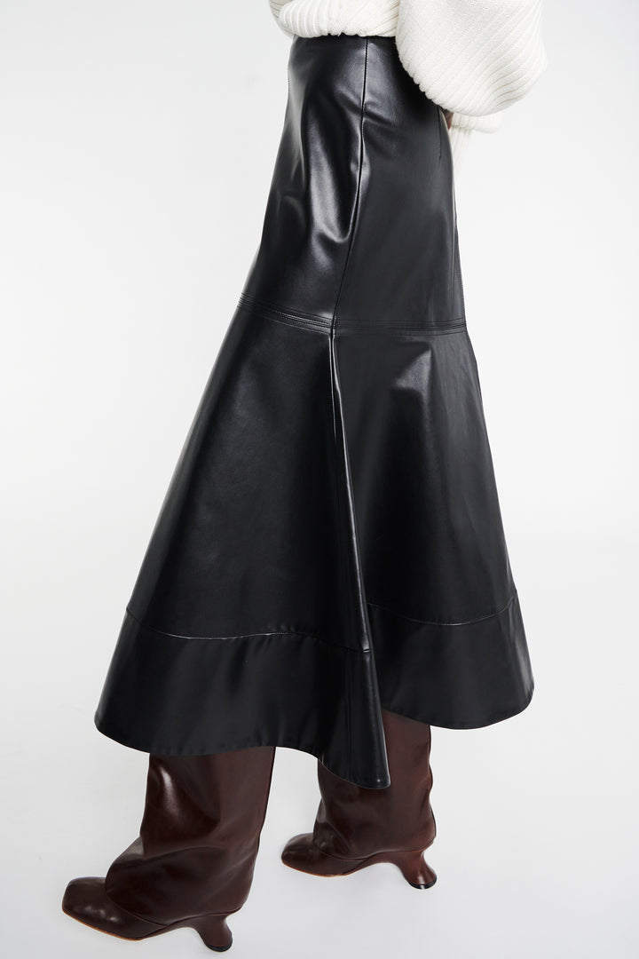 Flared Hem Skirt Black