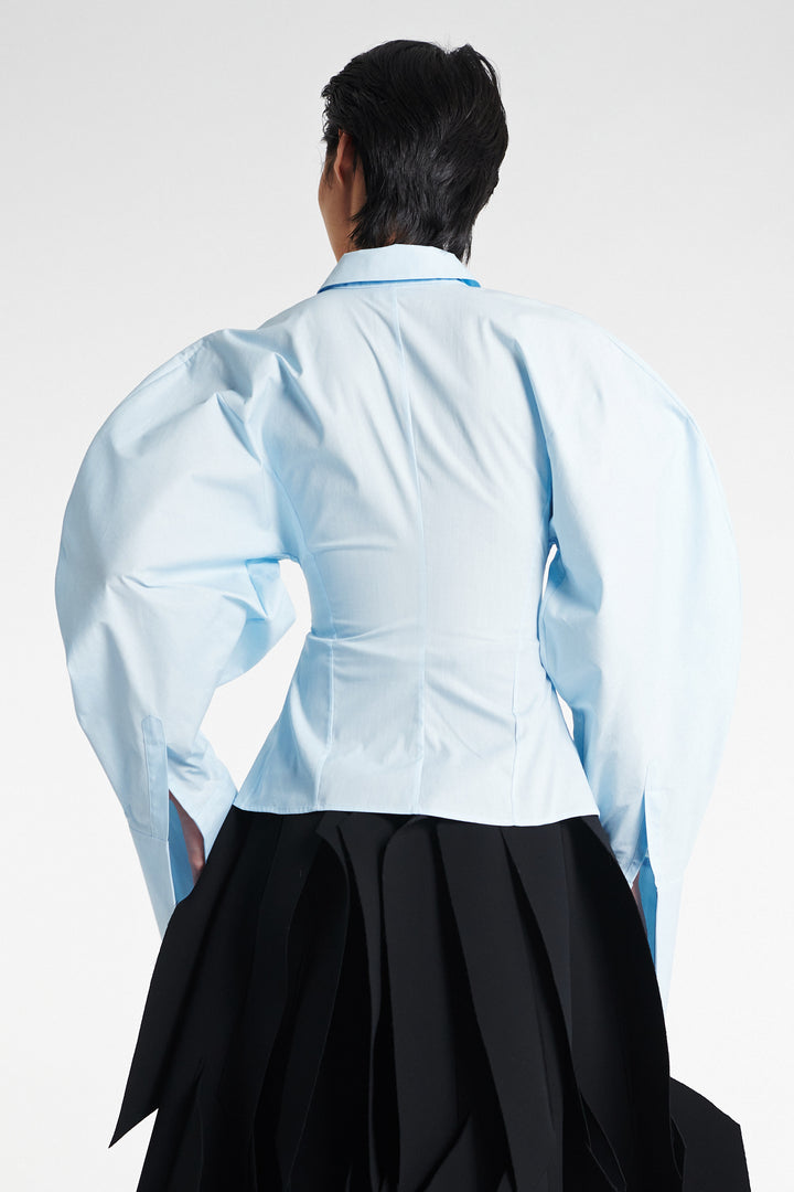 Puff Sleeve Shirt Light Blue