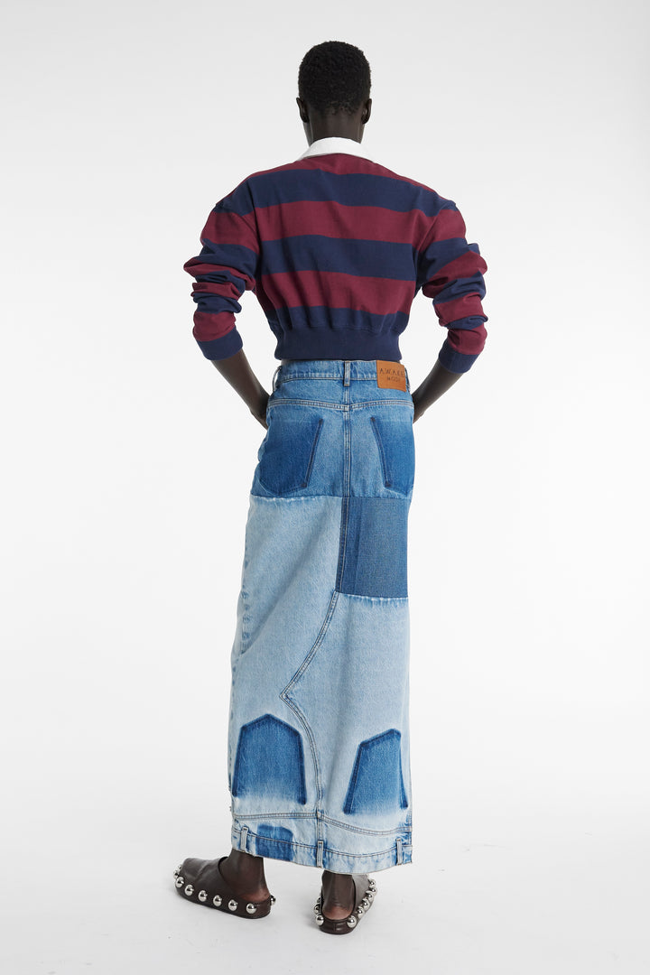 Twisted Collar Rugby Jersey Burgundy Navy