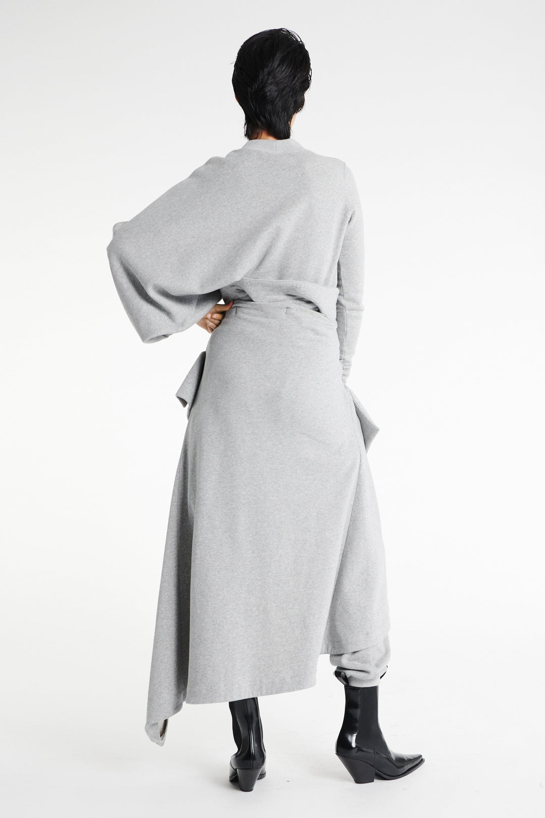 Jersey Jogger With Attached Shirt Skirt Grey Melange