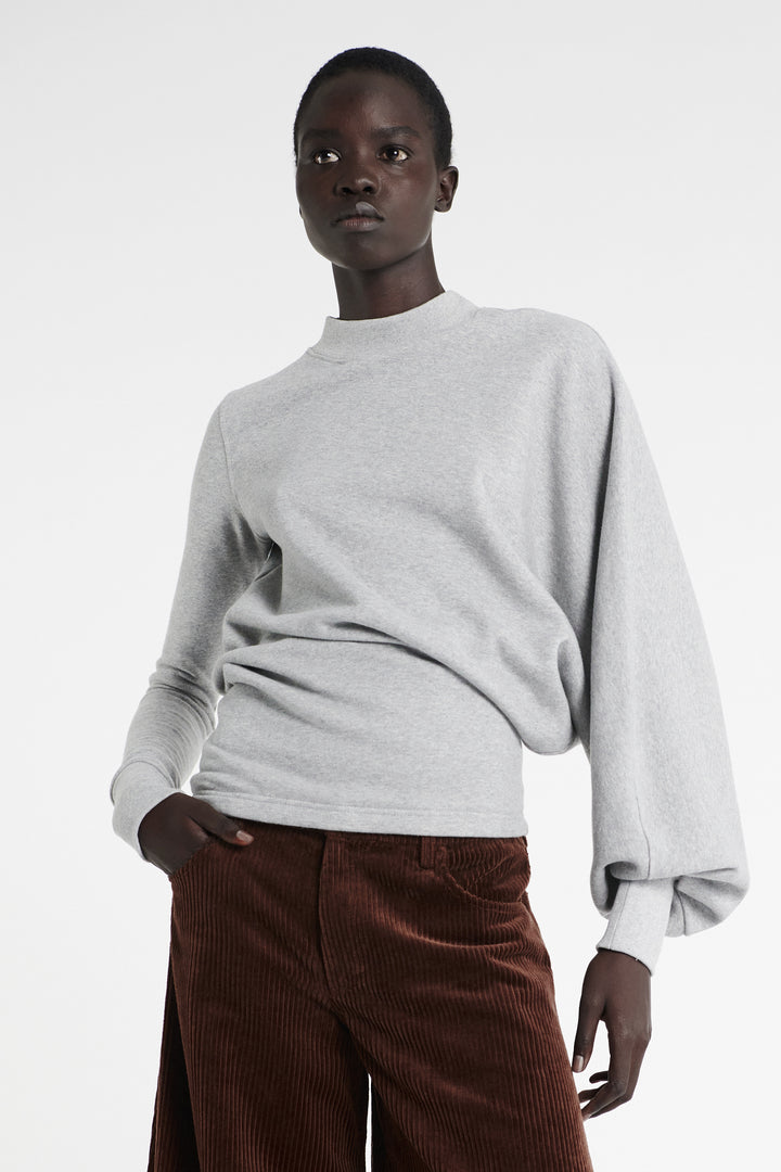 Jersey Slouched Sleeve Sweatshirt Grey Melange