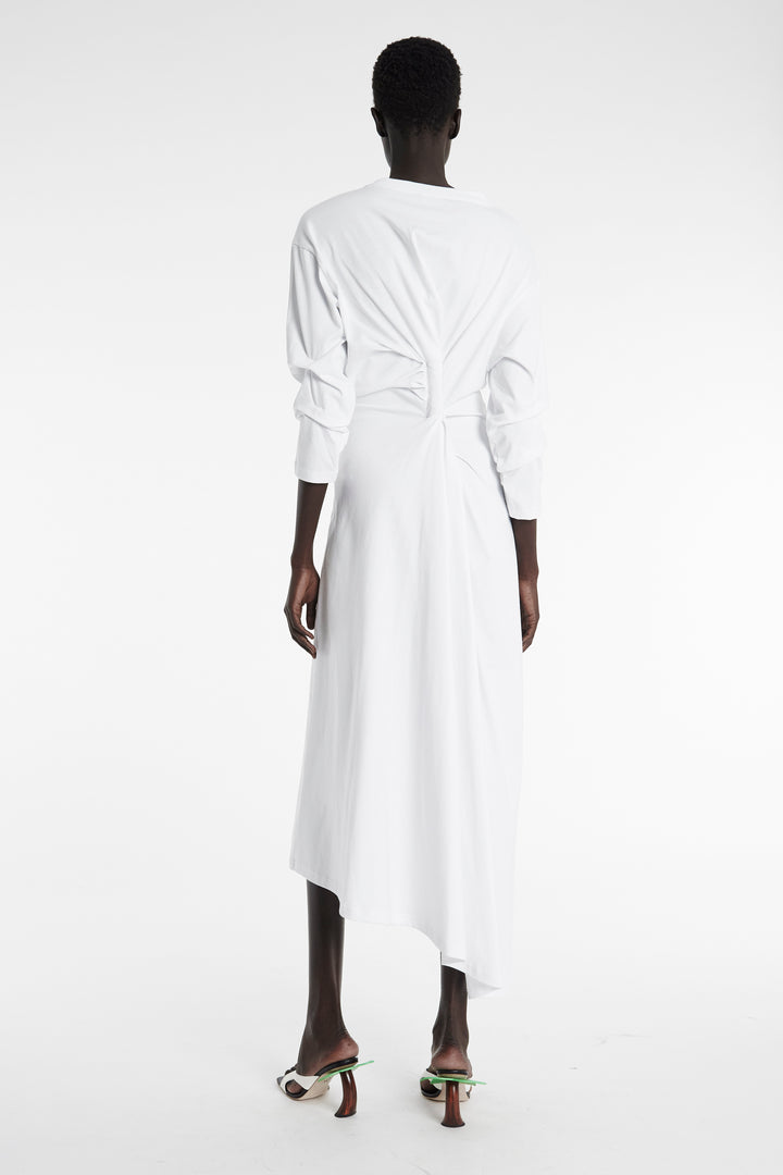 Knotted Jersey Dress White