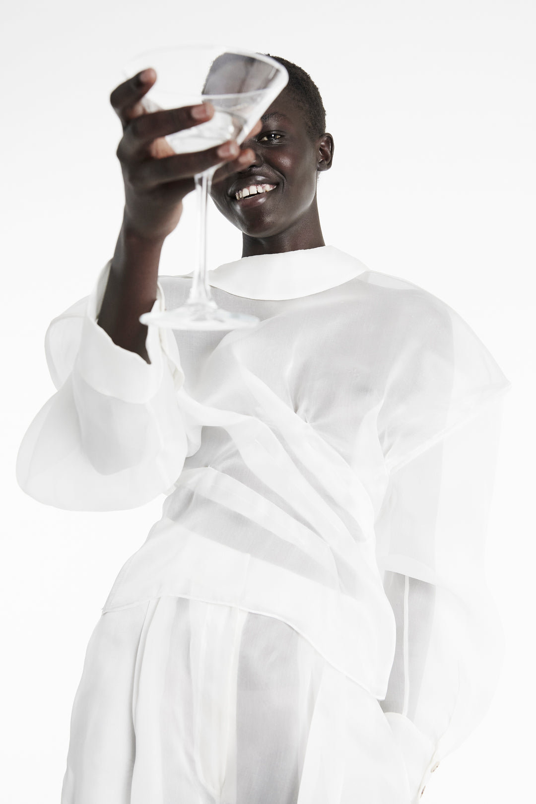 Organza Twisted Shirt White