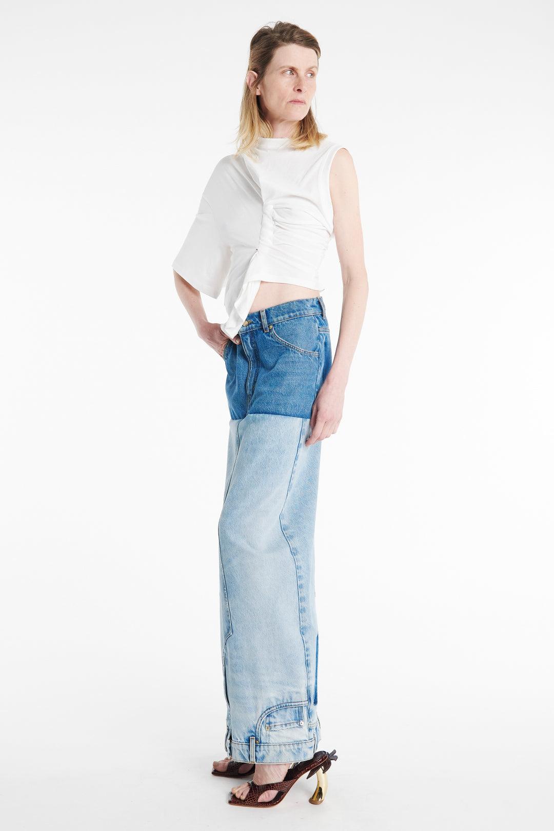 Knotted Jersey Top White