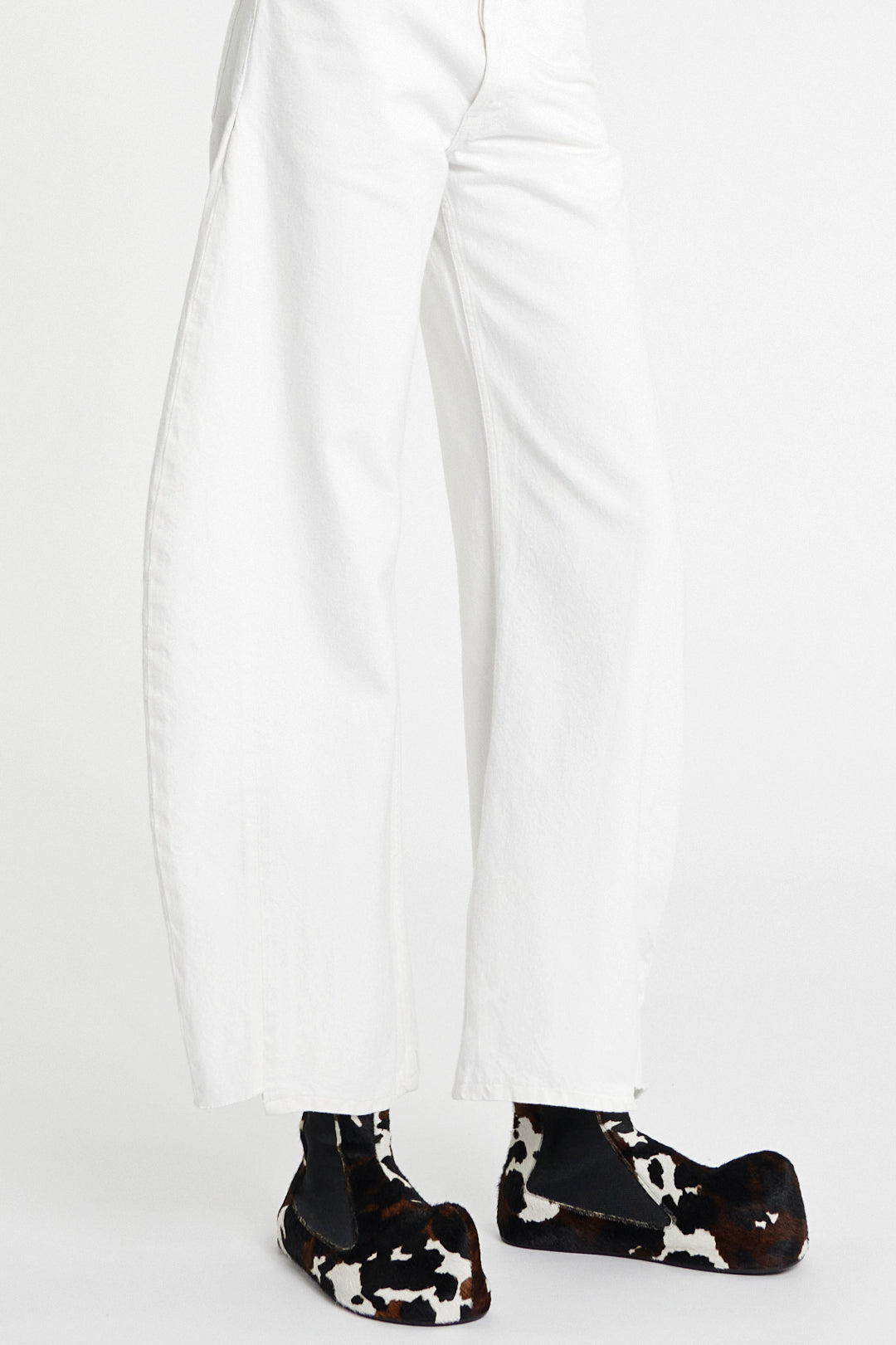 Denim Jeans With Inserts White Denim