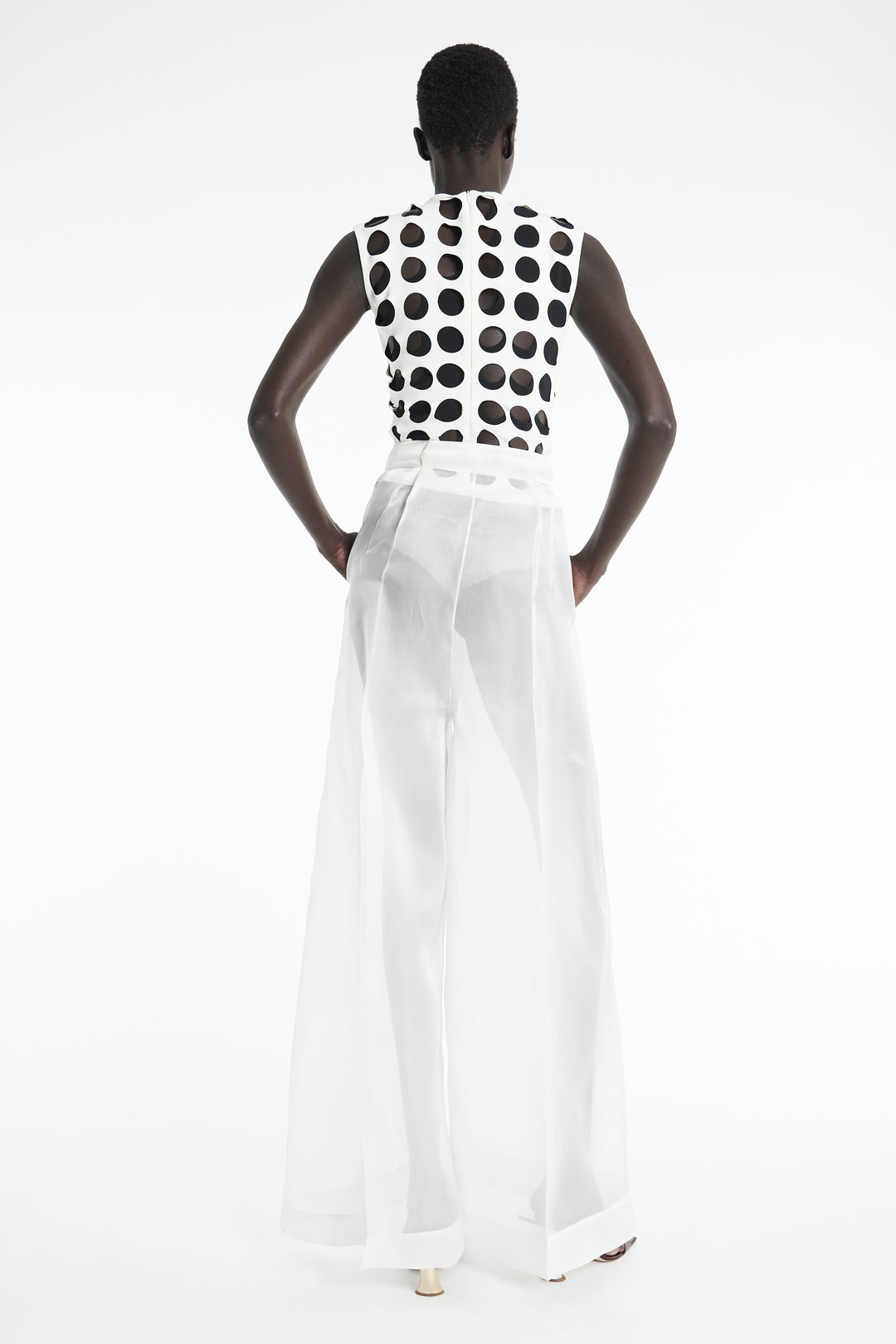 Organza Wide Leg Pants White