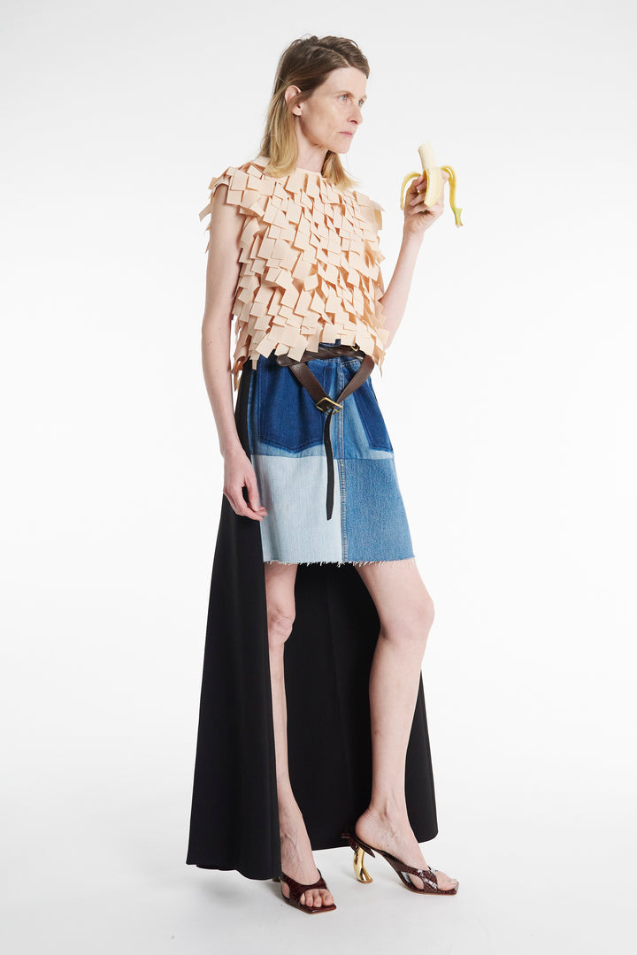 Top With Rectangle Detail Nude