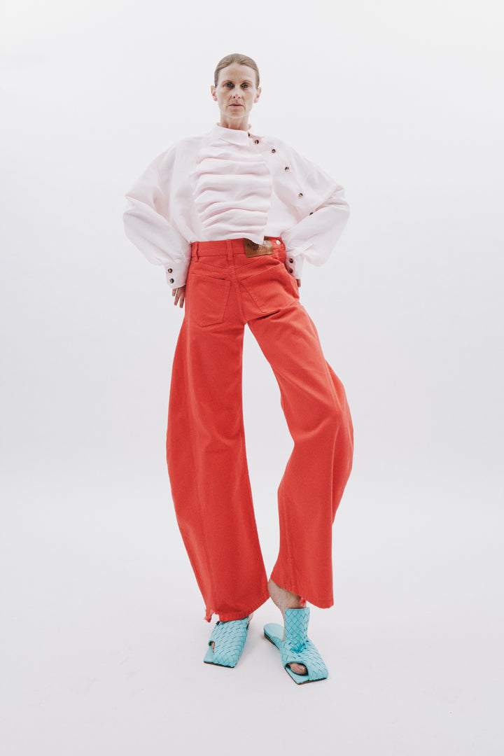 Mirror Jeans With Side Inserts Red