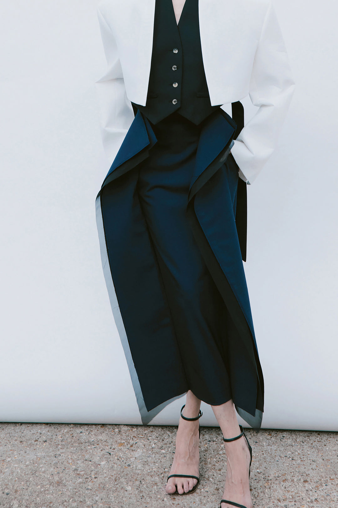 Cropped Tuxedo Jacket White