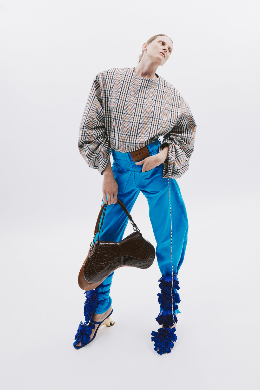 Mirror Jeans With Side Inserts Bright Blue