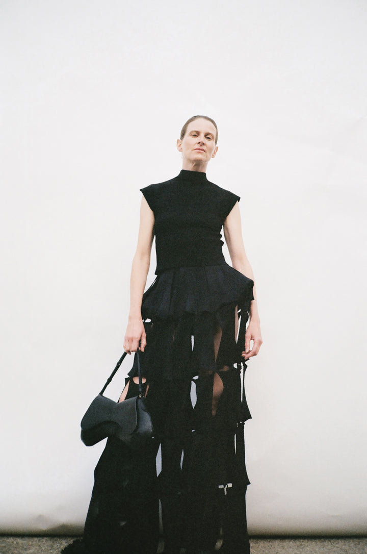 Knitted Sleeveless Top Black