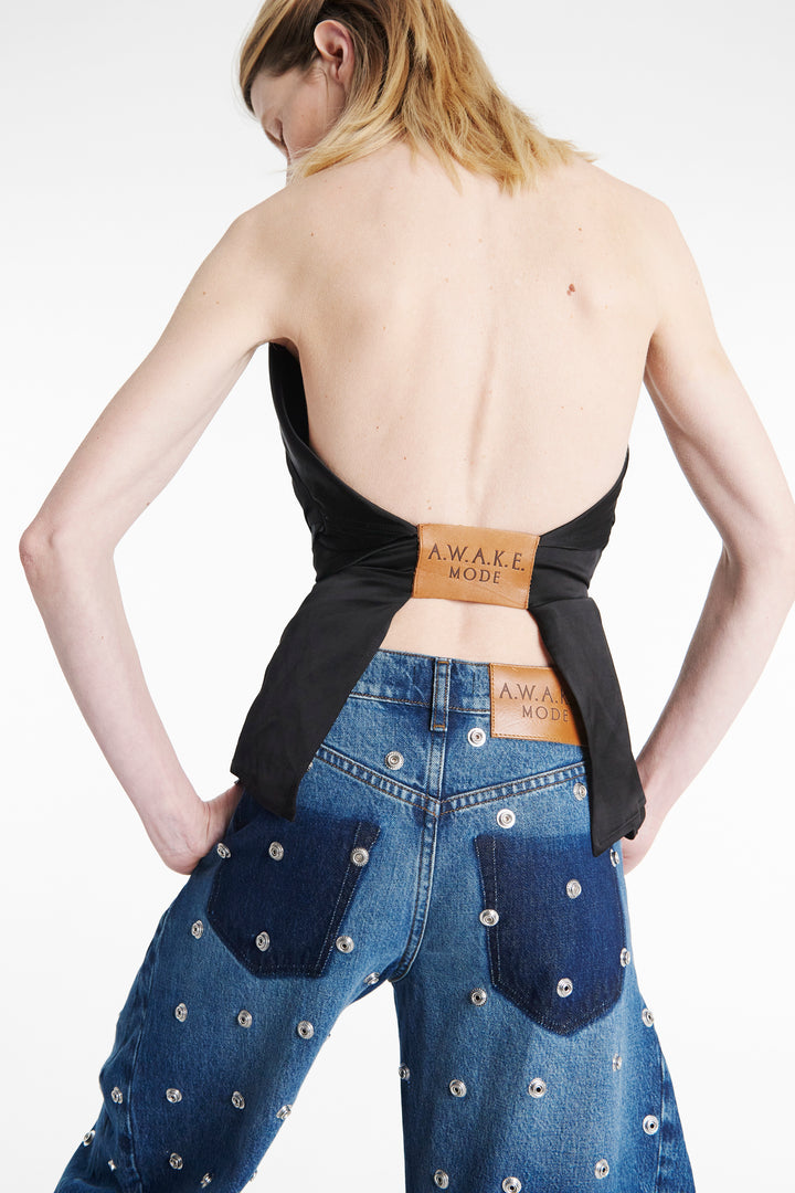 Studded Organic Jeans Blue Denim