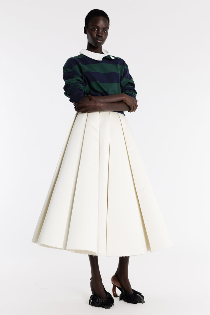 Satin Panelled Skirt Ivory