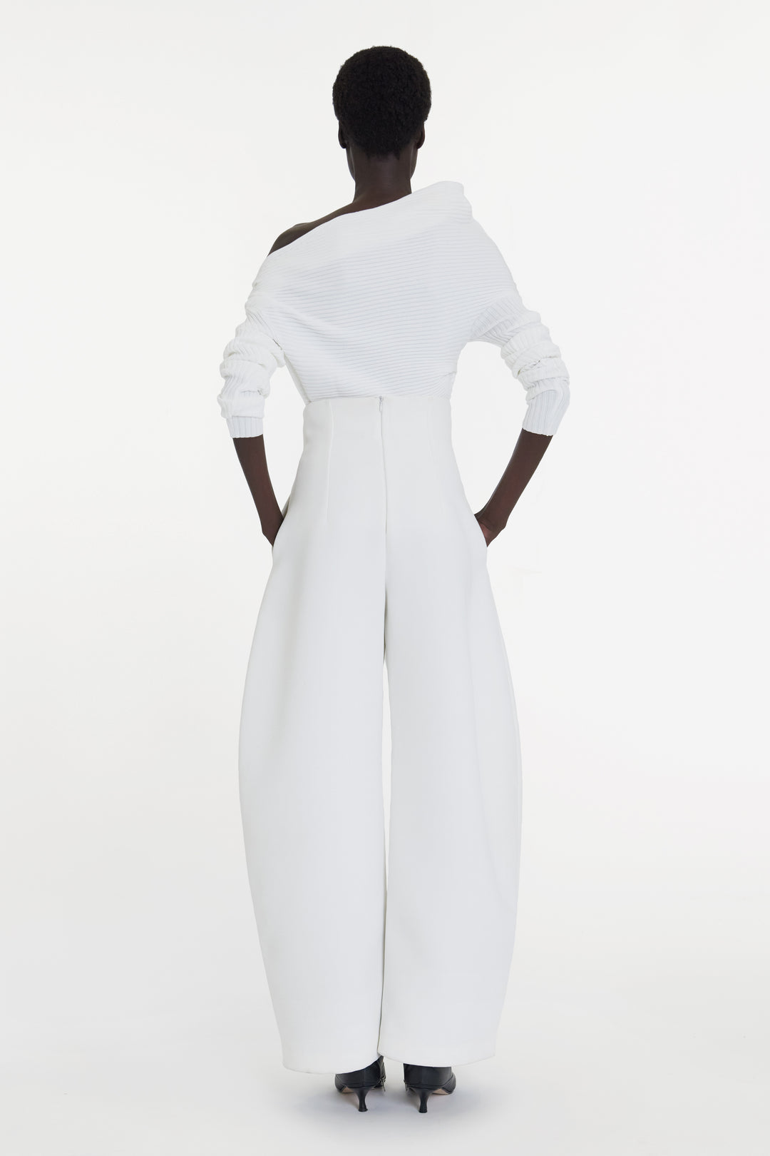 Rounded Tailored Trousers White