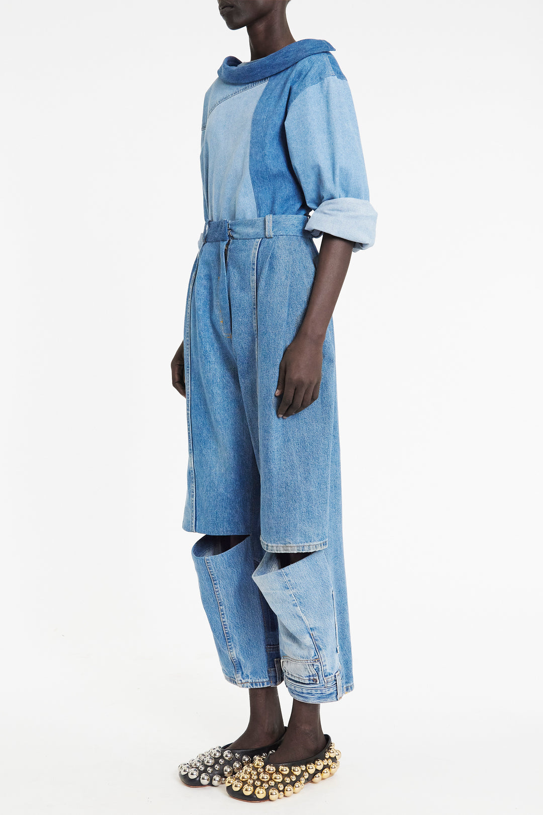 売れ筋商品|||アウェイク モード シャツ レディース トップス OFF SHOULDER UPCYCLED BACK TO FRONT SHIRT - Blouse - blue A.W.A.K.E. MODE OFF SHOULDER UPCYCLED BACK TO FRONT SHIRT