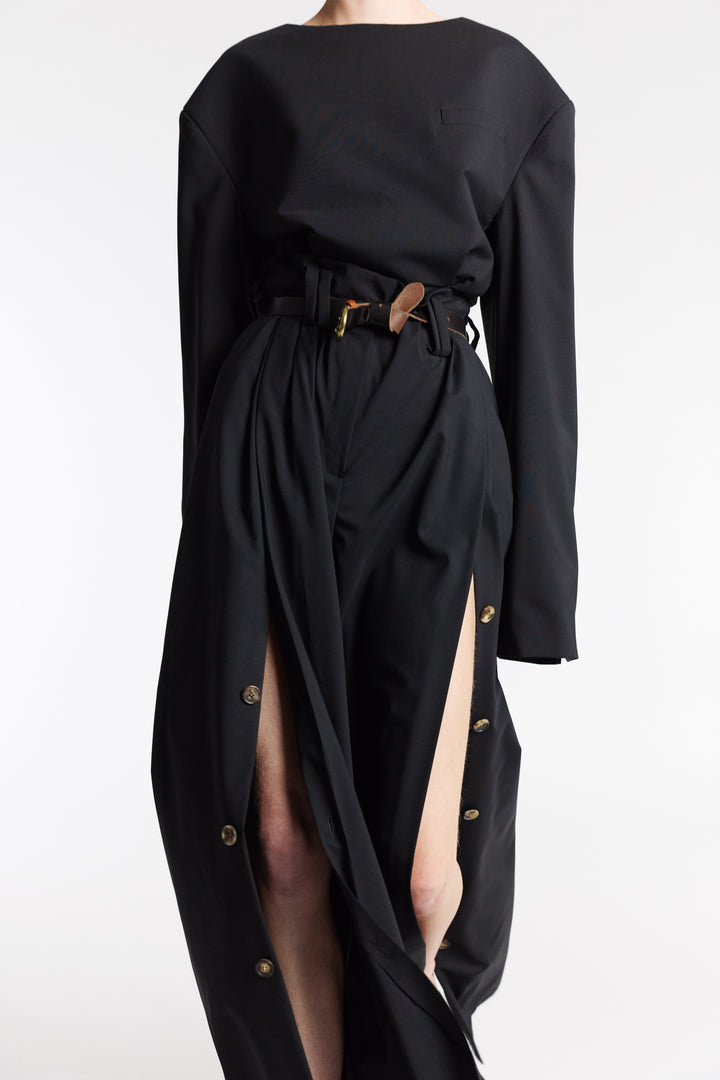 Full Split Wide Leg Trousers Black