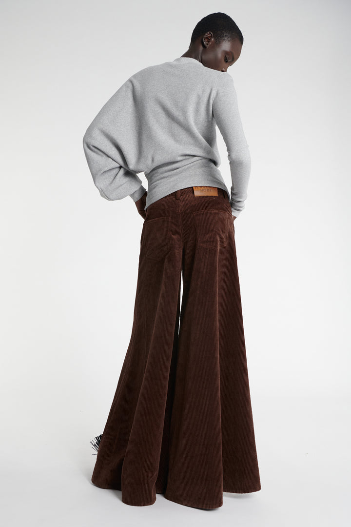 Jersey Slouched Sleeve Sweatshirt Grey Melange