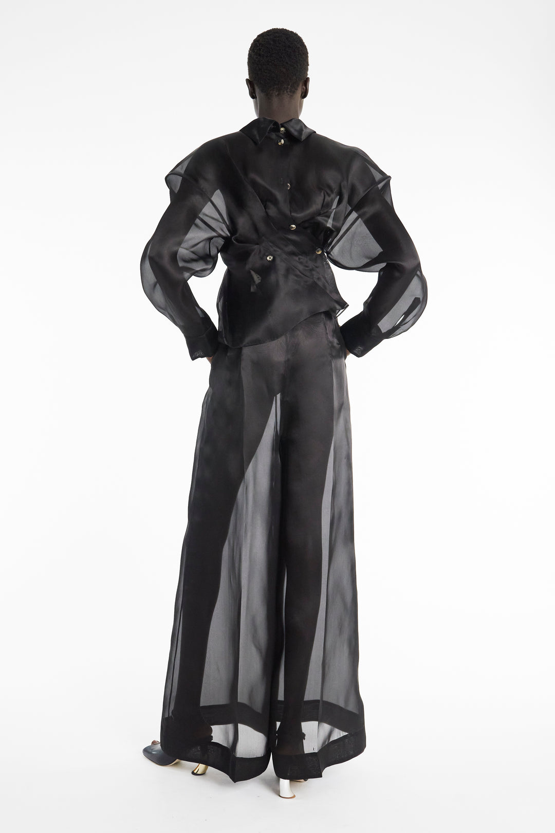 Organza Twisted Shirt Black