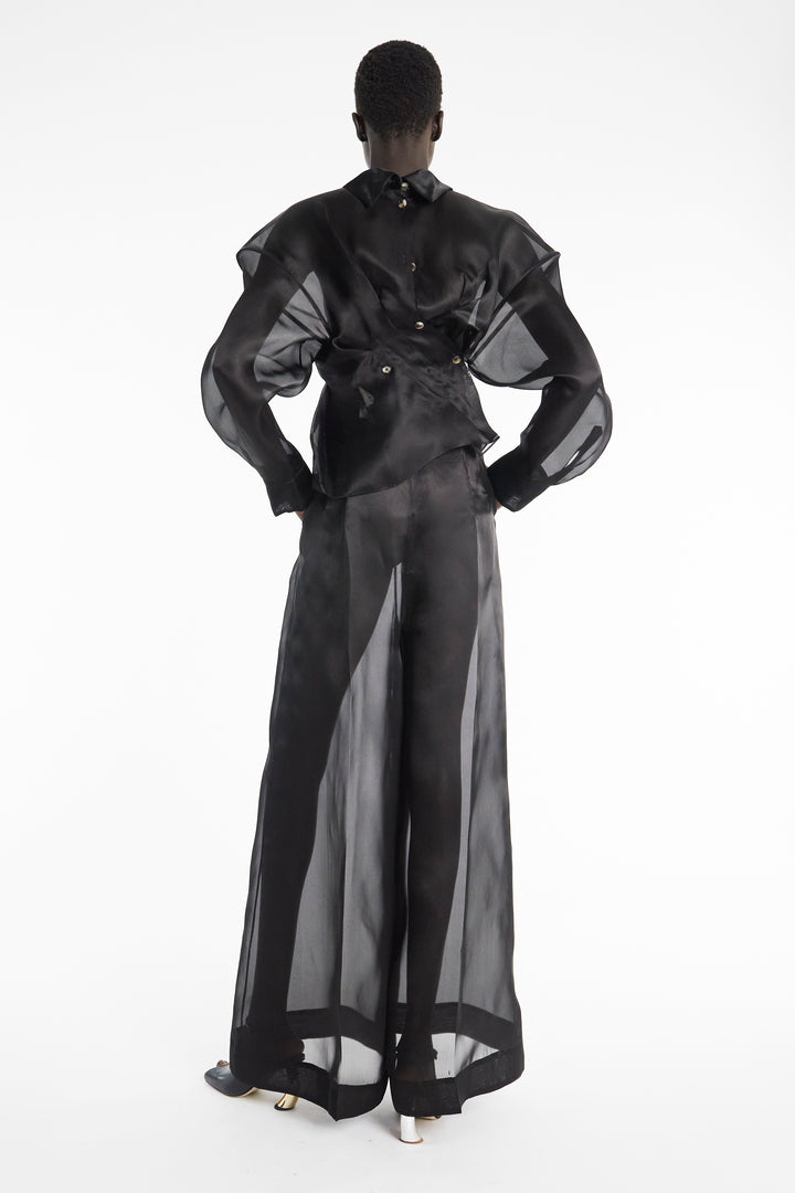 Organza Twisted Shirt Black