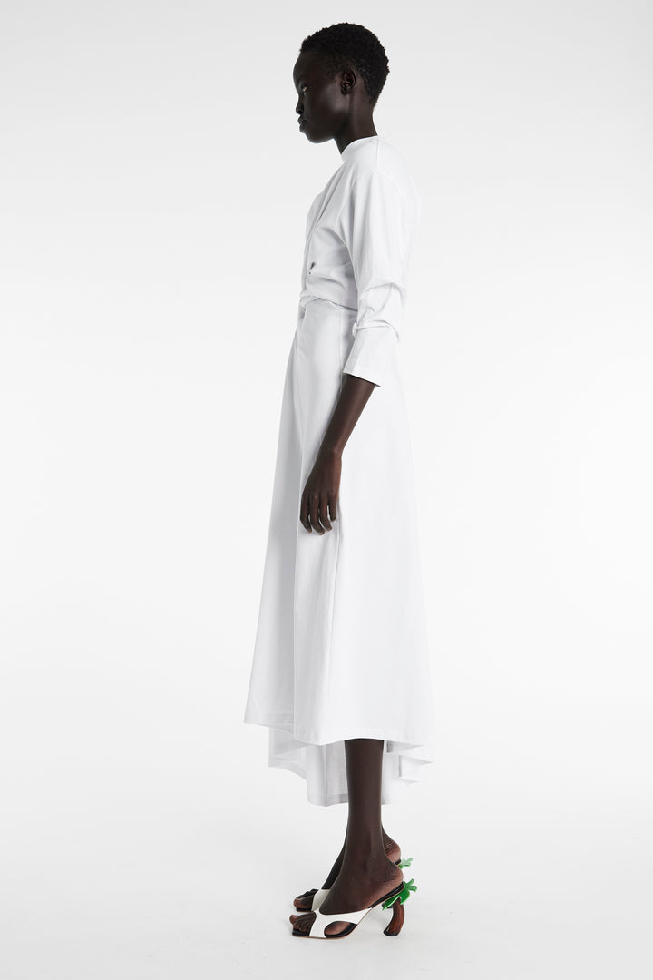 Knotted Jersey Dress White