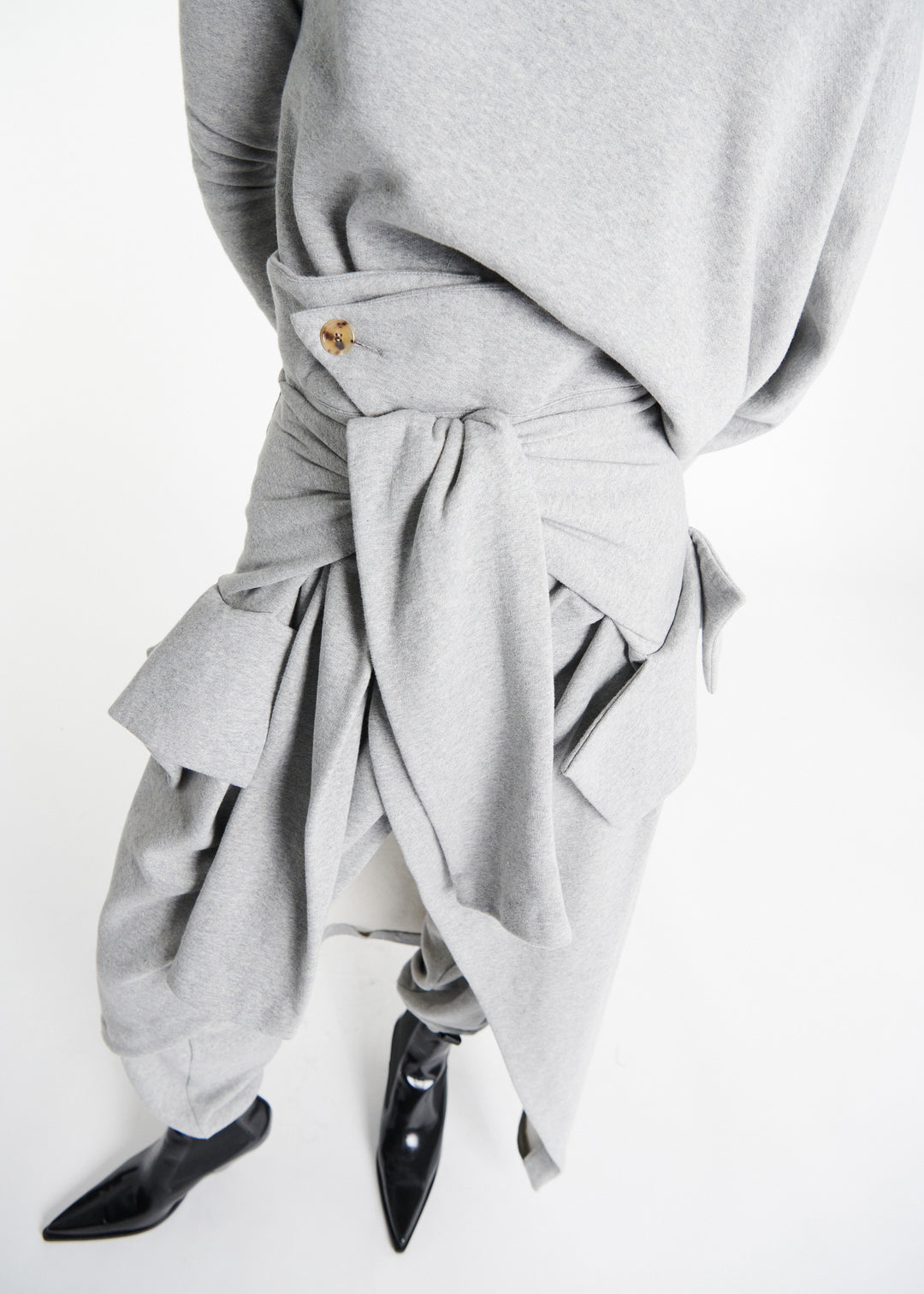 Jersey Jogger With Attached Shirt Skirt Grey Melange