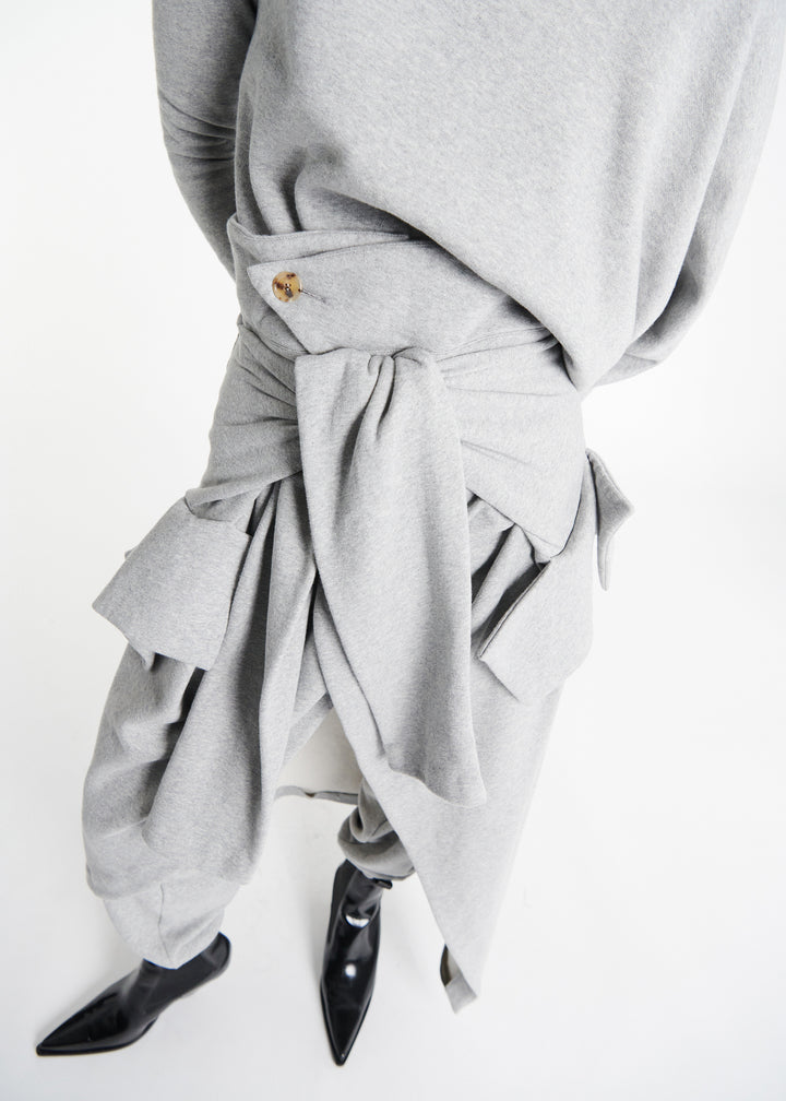 Jersey Jogger With Attached Shirt Skirt Grey Melange