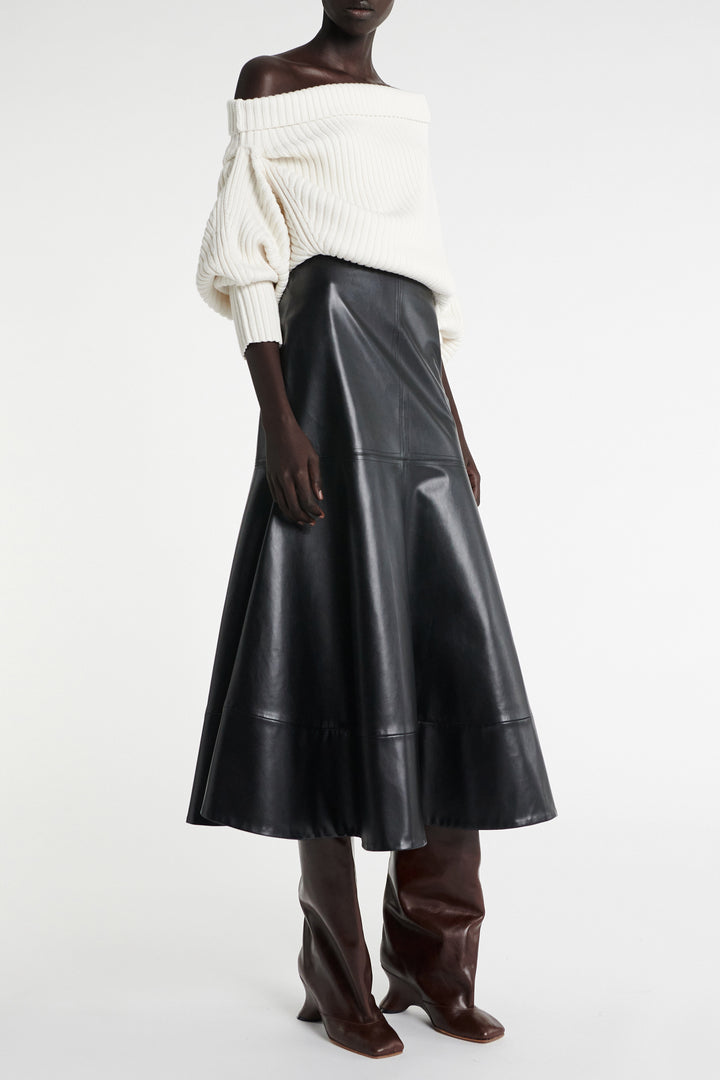 Flared Hem Skirt Black