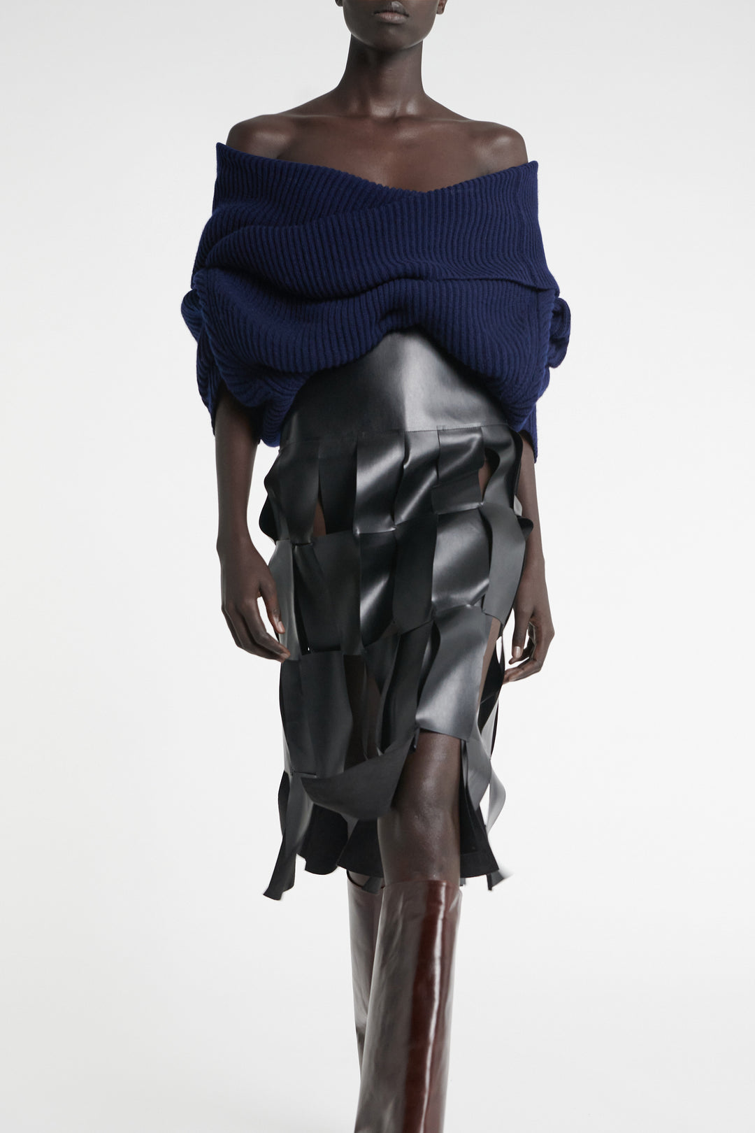 Midi Multi Rectangle Skirt Black