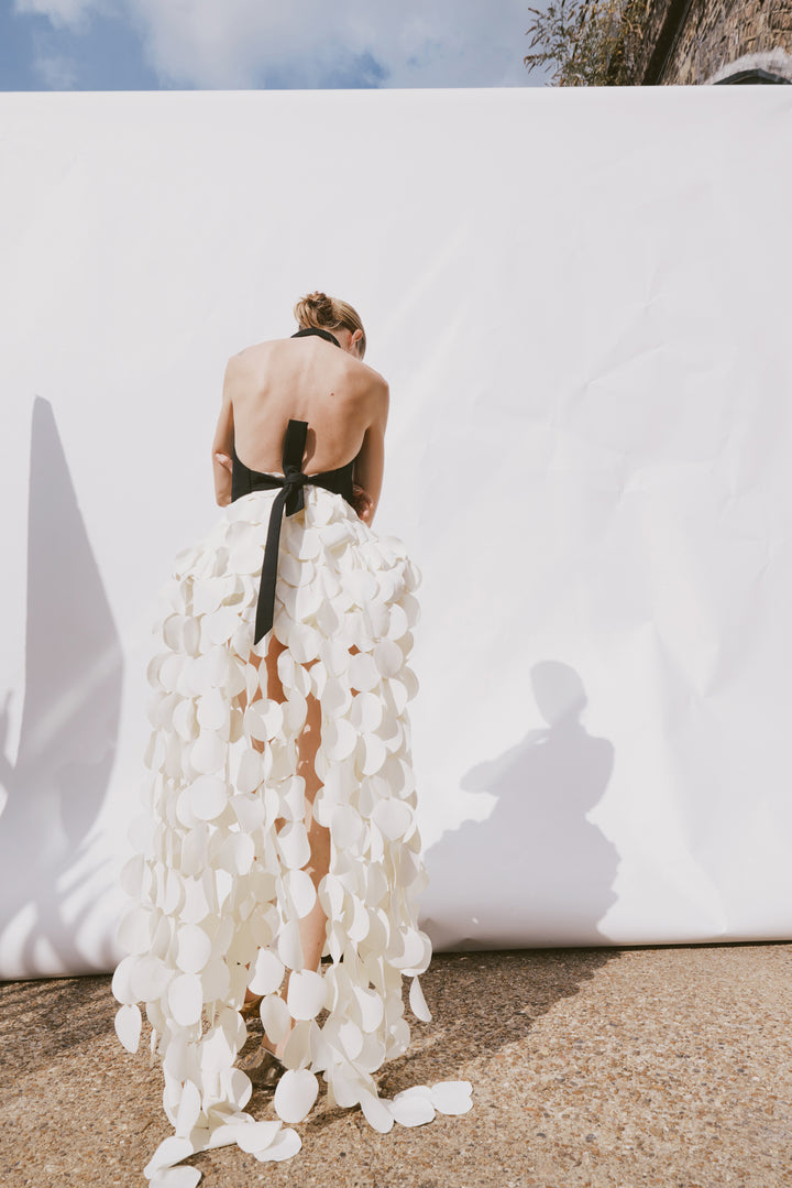 Basque Multicircle Skirt Ivory