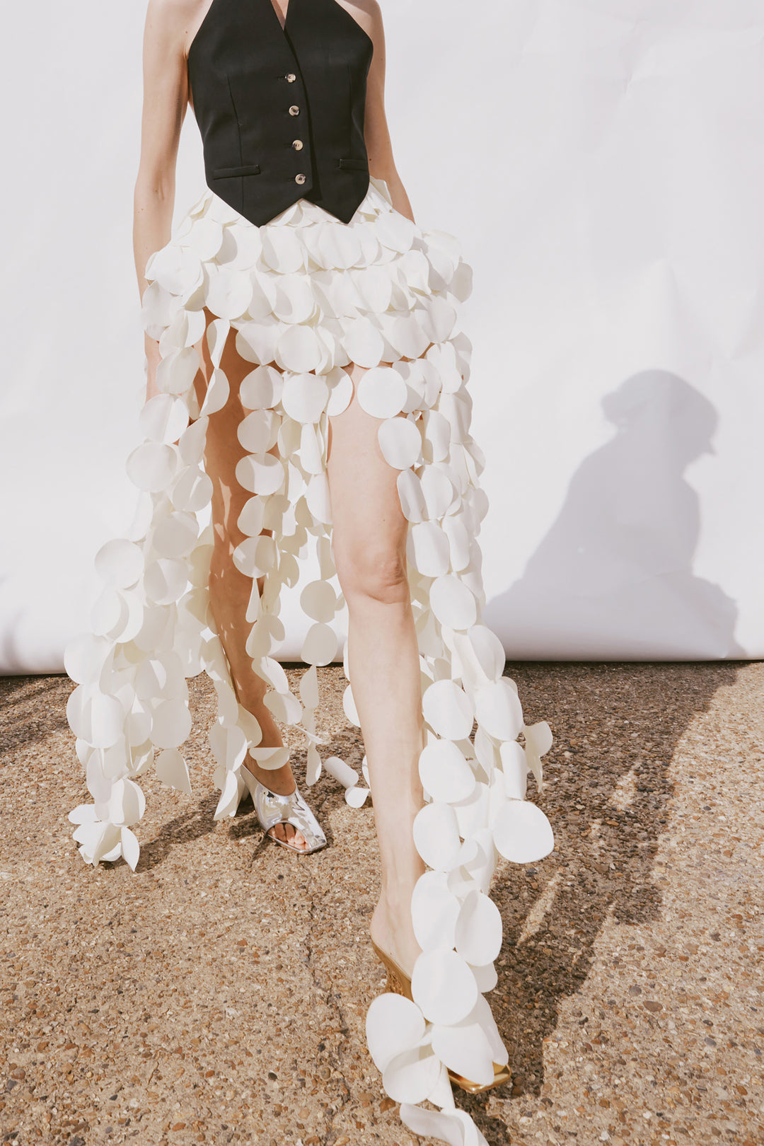 Basque Multicircle Skirt Ivory