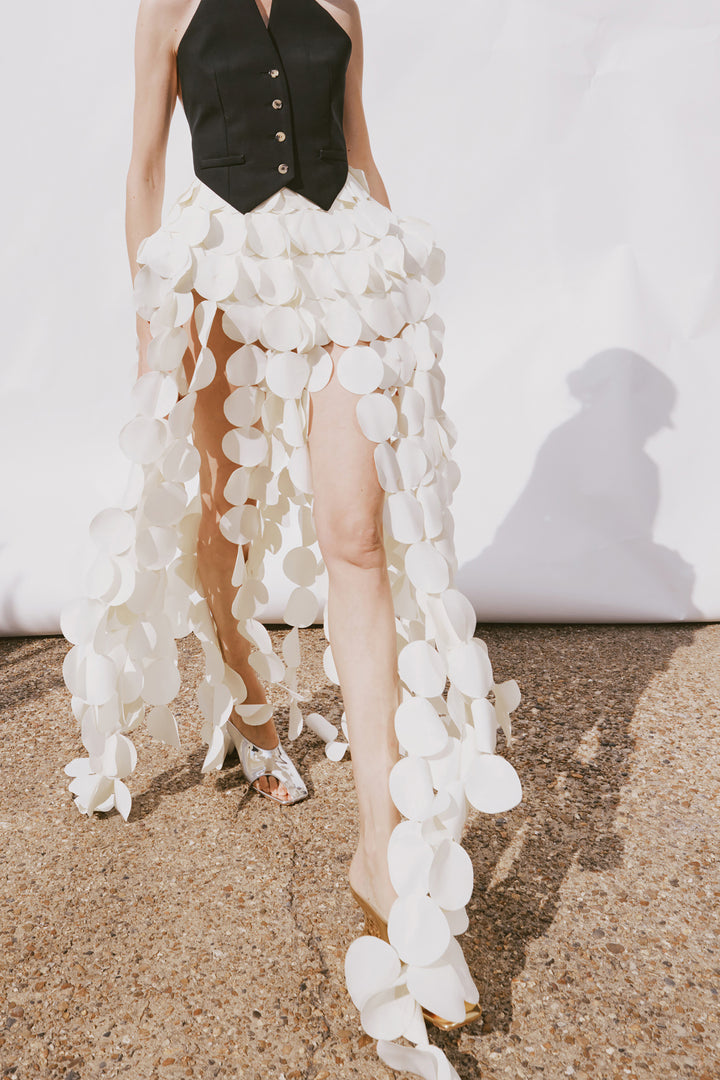 Basque Multicircle Skirt Ivory
