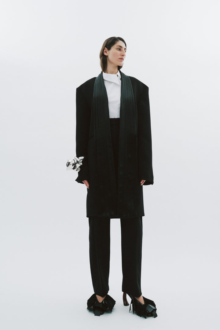 Cummerbund Collar Tuxedo Jacket Black