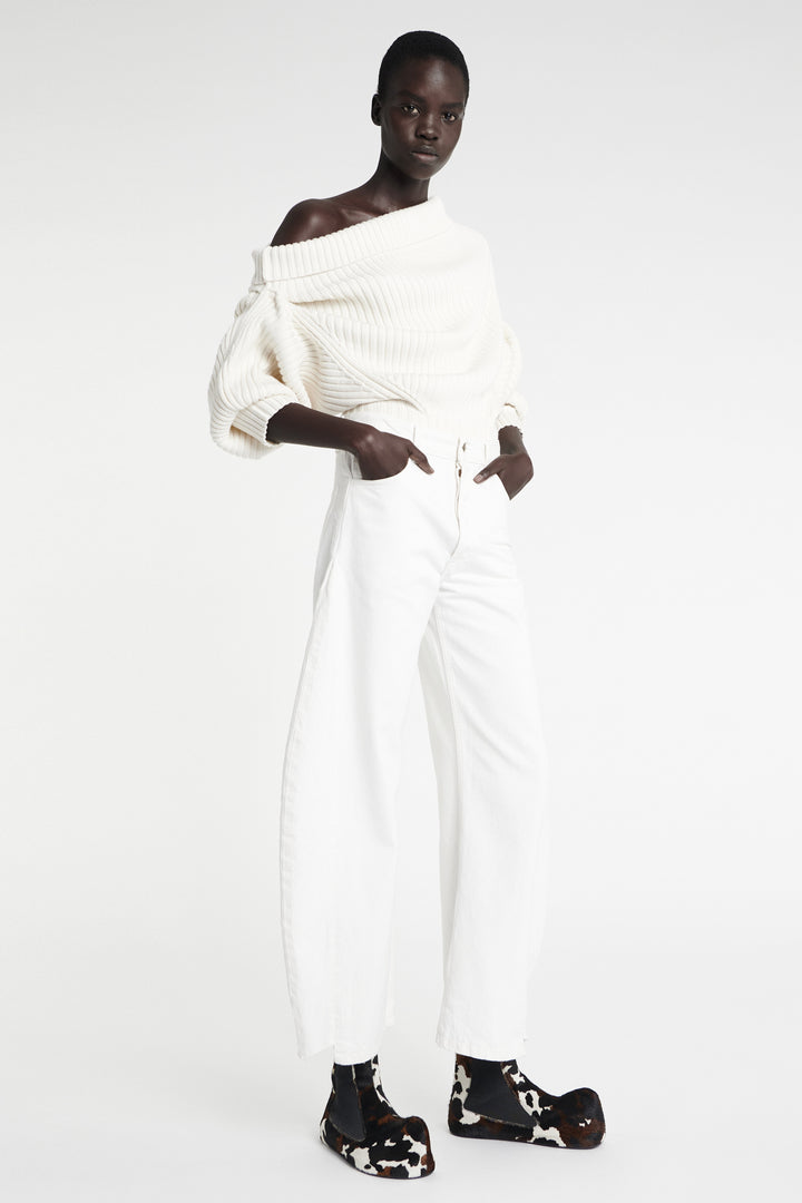 Denim Jeans With Inserts White Denim