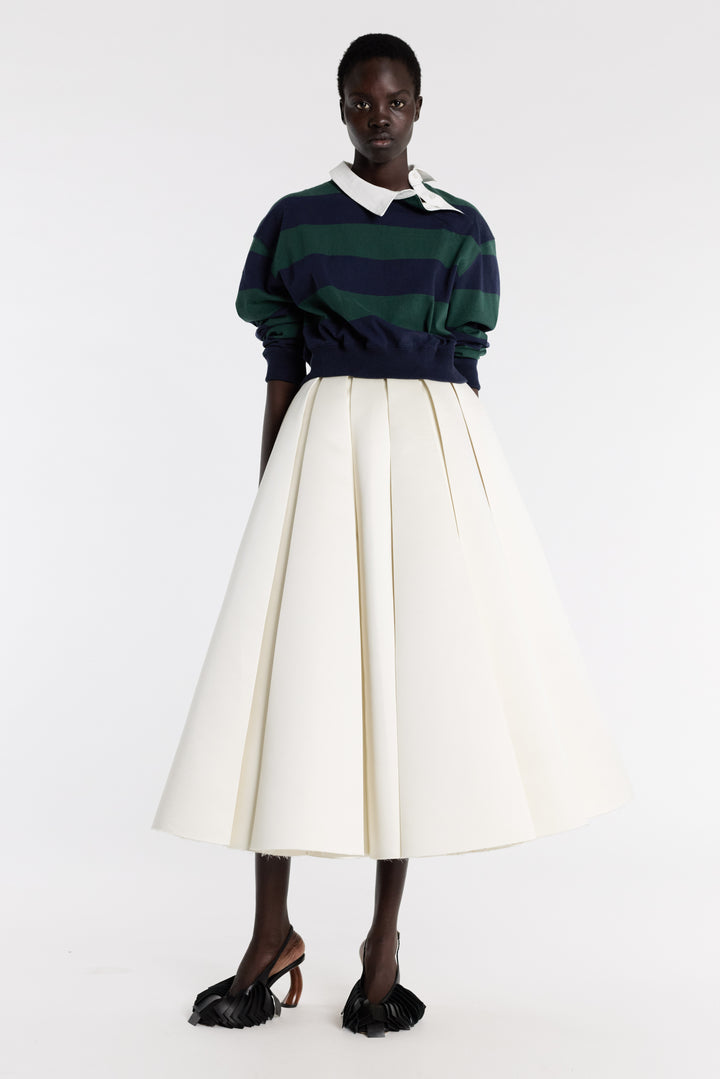 Satin Panelled Skirt Ivory